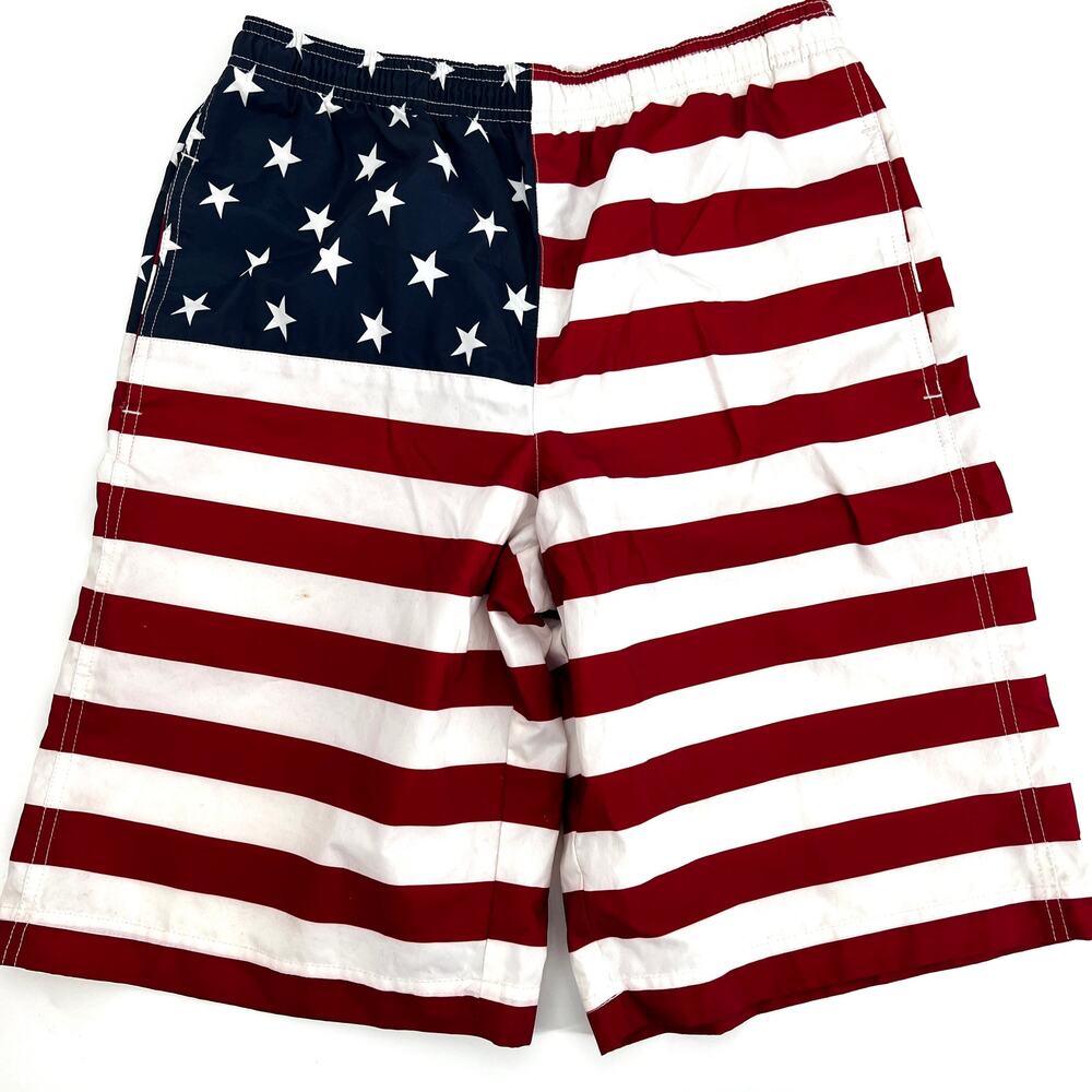 Old Navy Youth Patriotic Flag Board Shorts Youth Size 18 Preowned Unlined